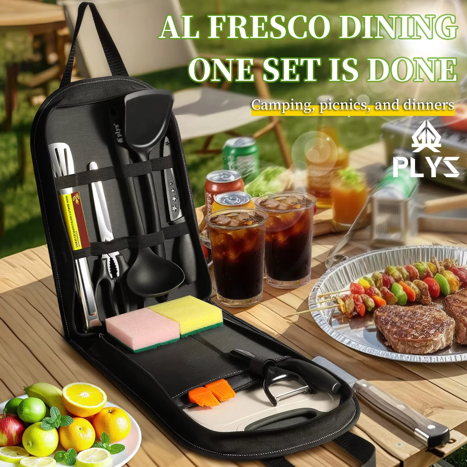 Camping Cooking And Dining Set - مجموعة أدوات خارجية محمولة مكونة من