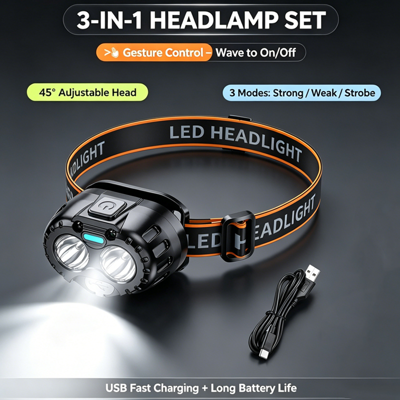 Camping Cooking Fish - مصباح رأس LED قوي مقاوم للماء