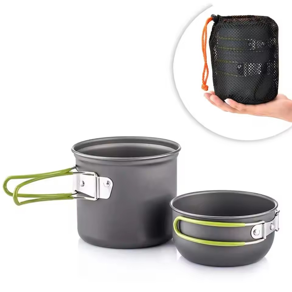 Camping Cooking Mess Kit - خفيفة التخييم تجهيزات المطابخ فوضى عدة