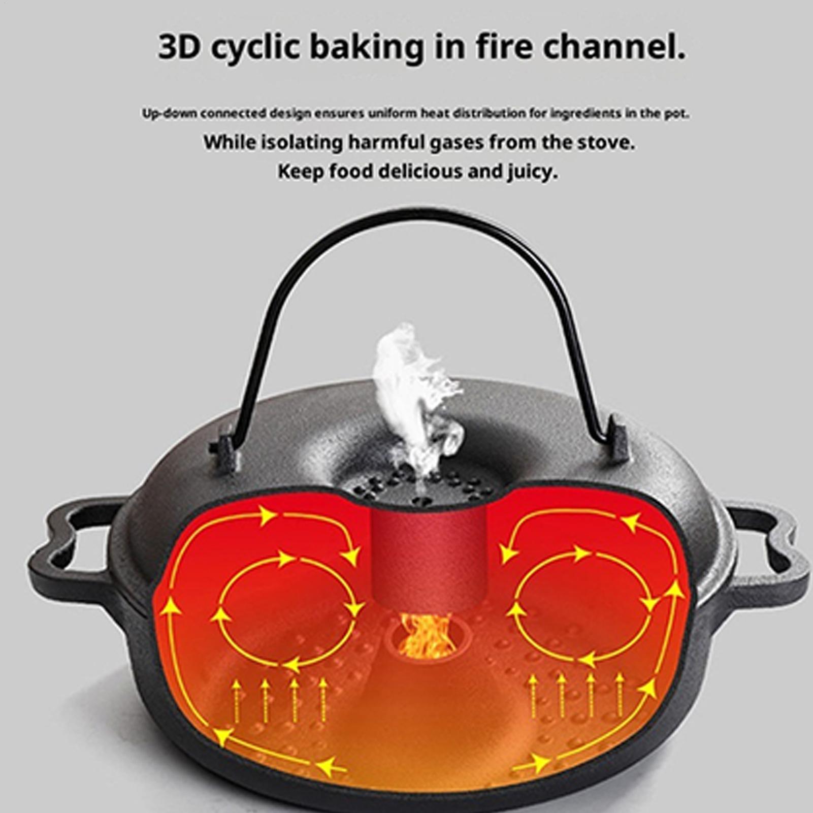 Camping Cooking Cast Iron - وعاء مرجل للطهي أواني طهي غير