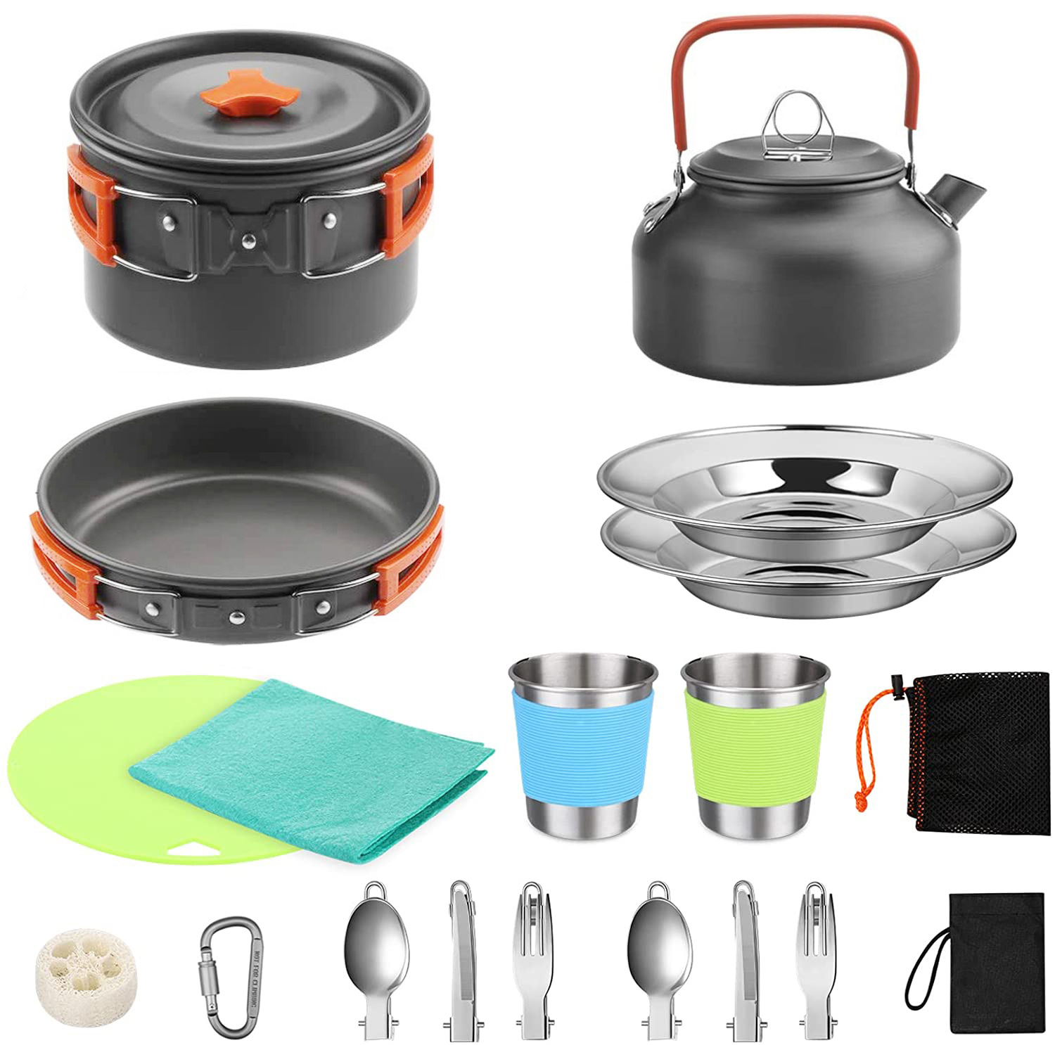 Camping Cooking Easy - طقم طهي كامل للتخييم لـ 2-3