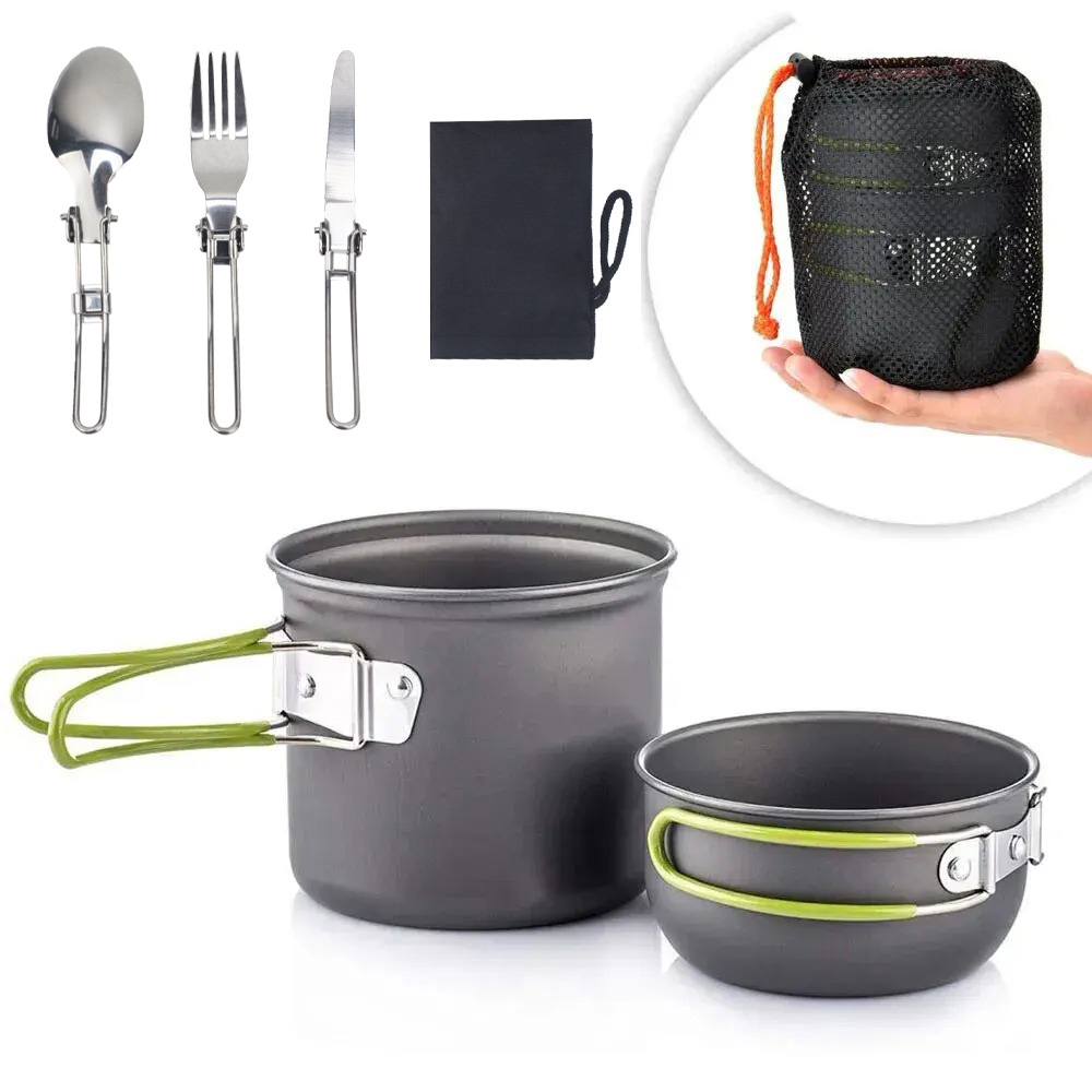 Camping Cooking Mess Kit - مجموعة أدوات الطهي للتخييم خفيفة الوزن
