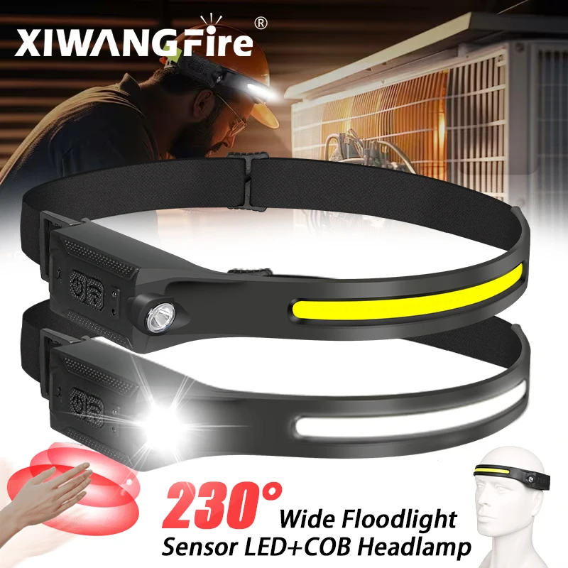 Camping Cooking Fish - مصباح رأس LED قابل لإعادة الشحن،