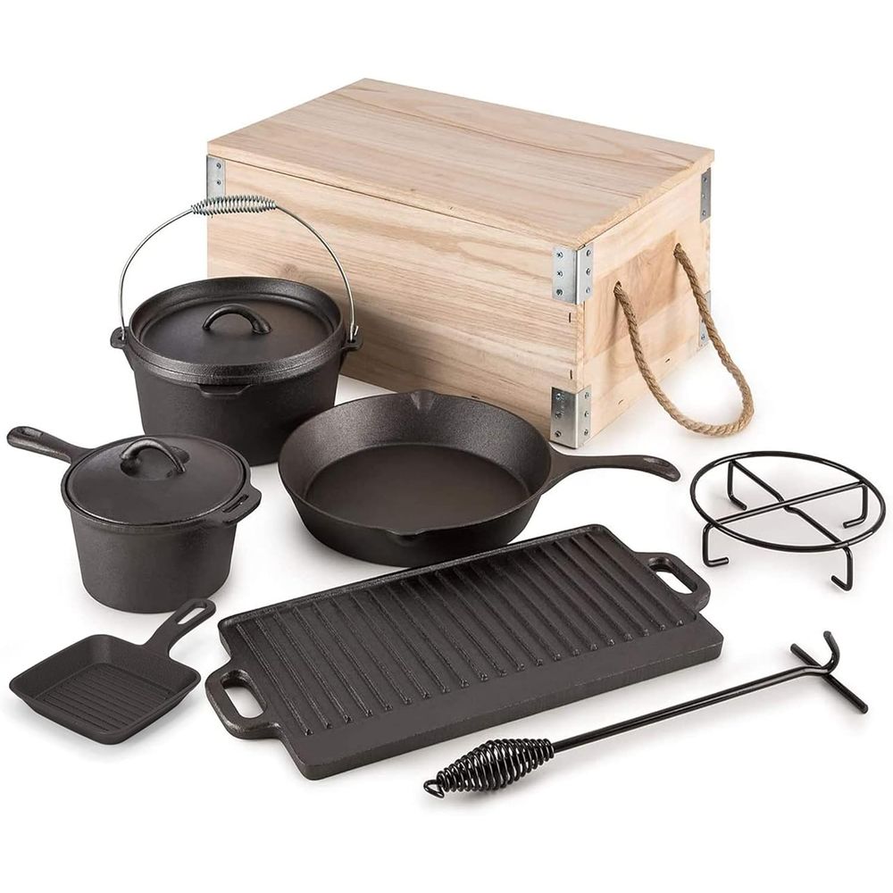 Vintage Camping Cooking Set - طقم طهي من 8 قطع من
