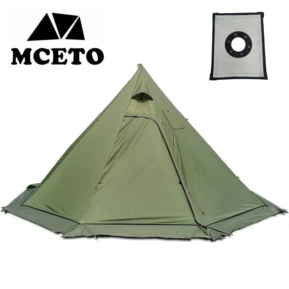 Camping Cooking Tent - خيمة هرمية جديدة مع تنورة ثلجية