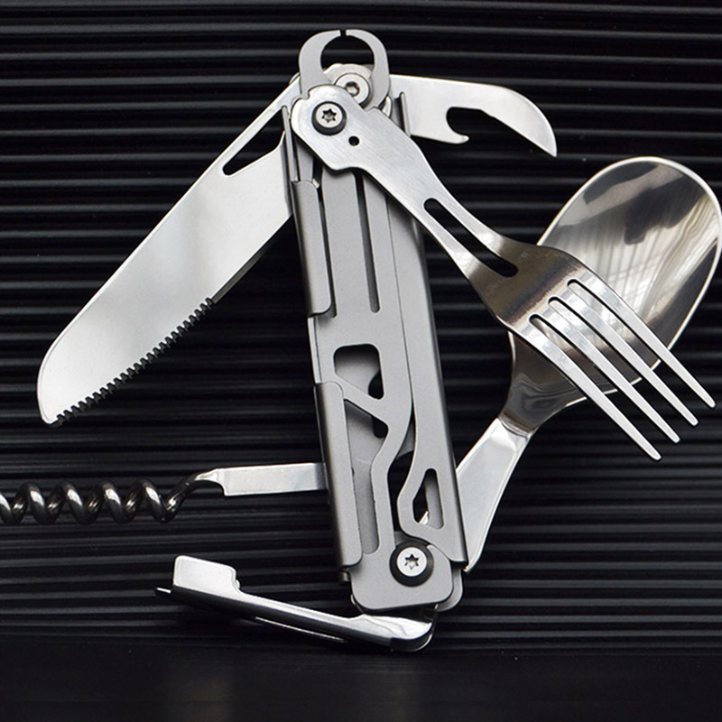 طقم شوكة وملعقة متعدد الوظائف  - مراجعة Camping Cooking And Dining Set وسعره