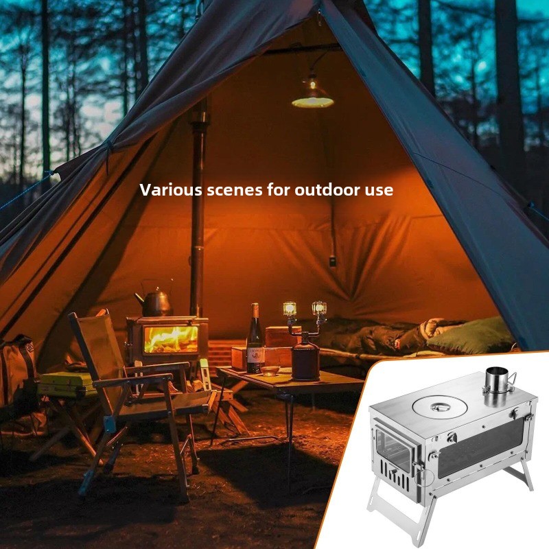 430 الفولاذ المقاوم للصدأ المح - مراجعة Camping Cooking Tent وسعره
