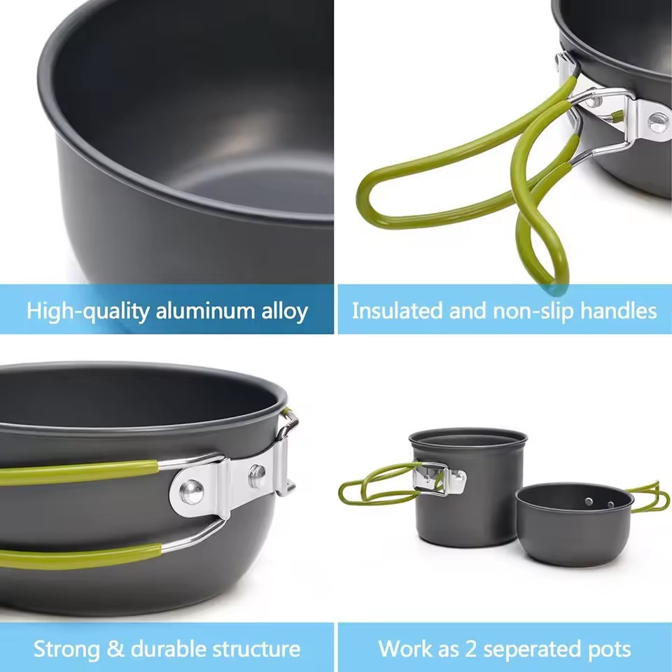 خفيفة التخييم تجهيزات المطابخ  - مراجعة Camping Cooking Mess Kit وسعره