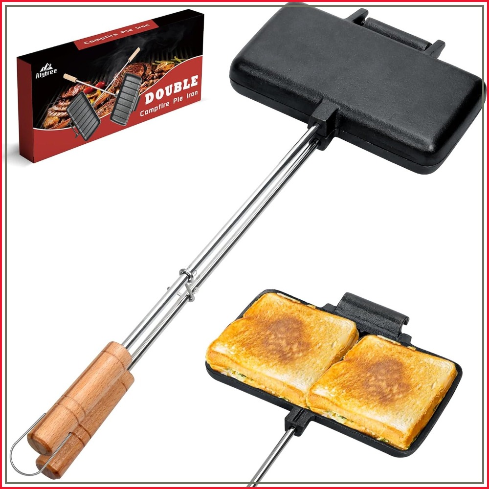 مكواة فطائر مزدوجة للتخييم من  - مراجعة Camping Cooking Cast Iron وسعره
