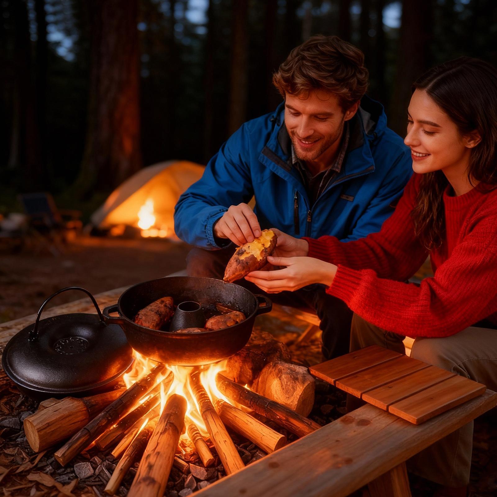 مرجل من الحديد الزهر للطهي شدي - مراجعة Camping Cooking Cast Iron وسعره