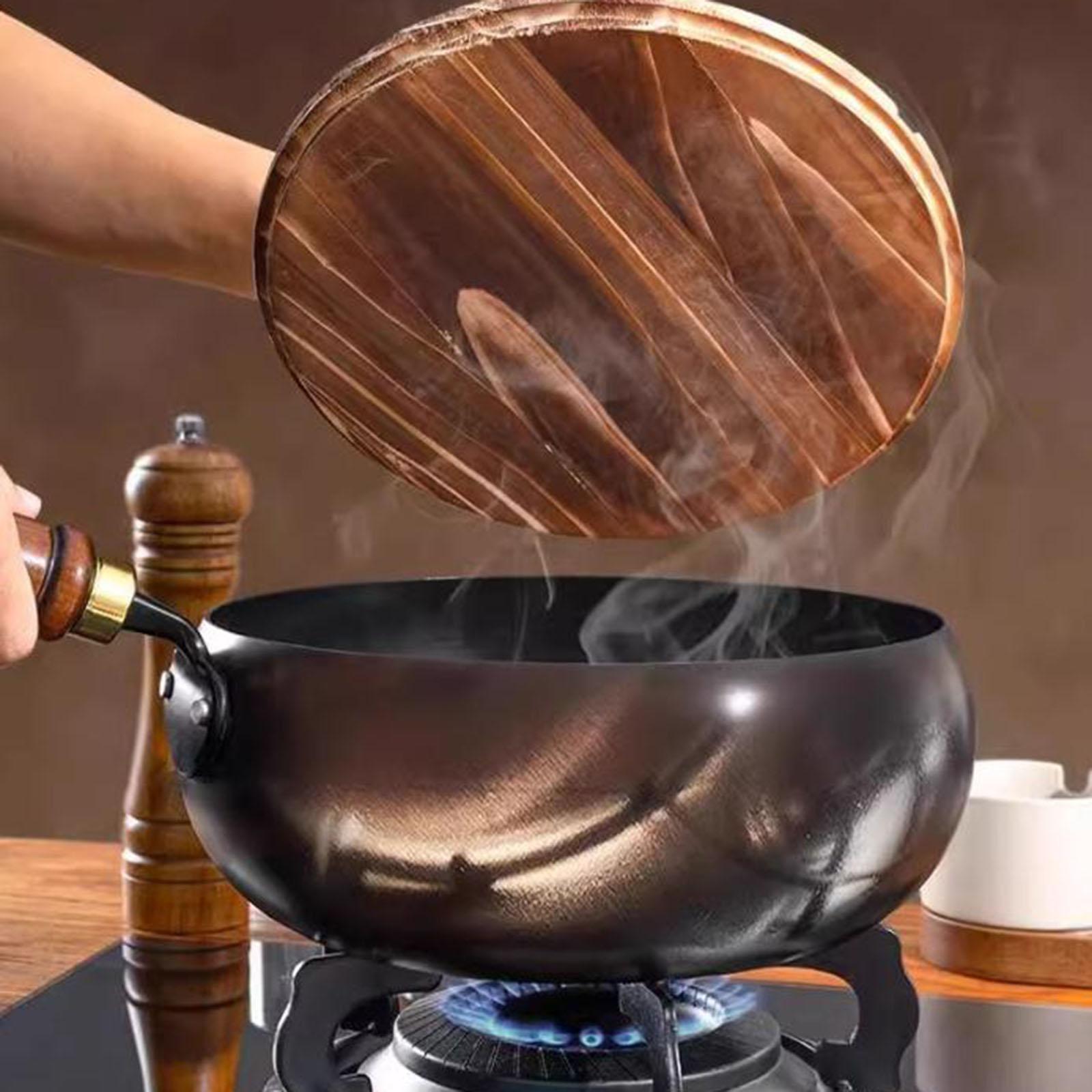 غير المغلفة ووك الصينية ووك غط - مراجعة Camping Cooking Cast Iron وسعره