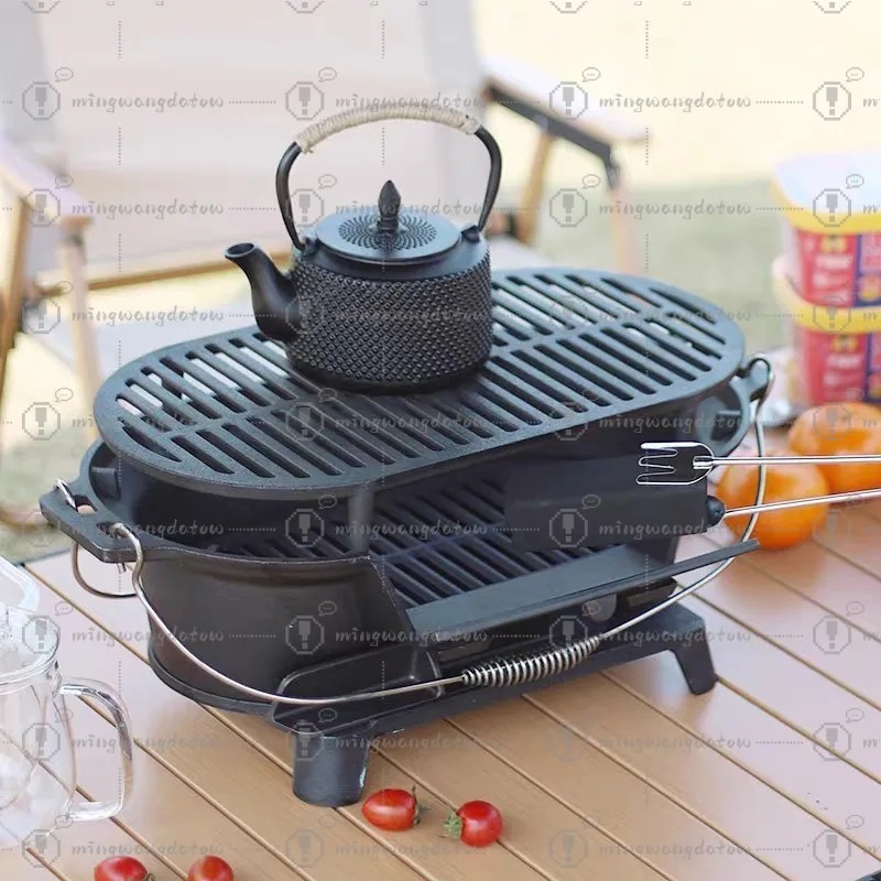 شواية فحم من الحديد الزهر غير  - مراجعة Camping Cooking Cast Iron وسعره