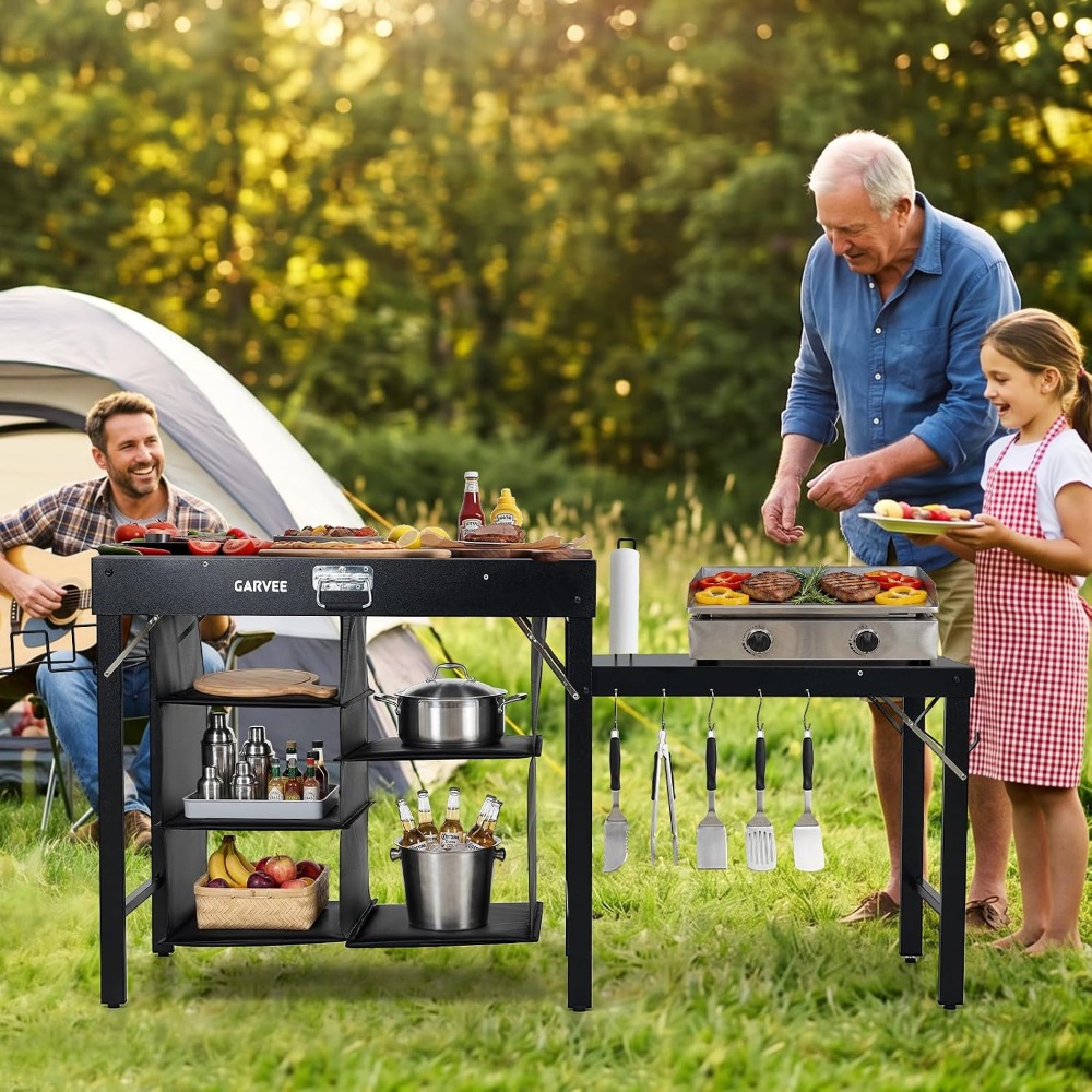 طاولة شواء معدنية قابلة للطي م - مراجعة Camping Cooking Table Foldable وسعره