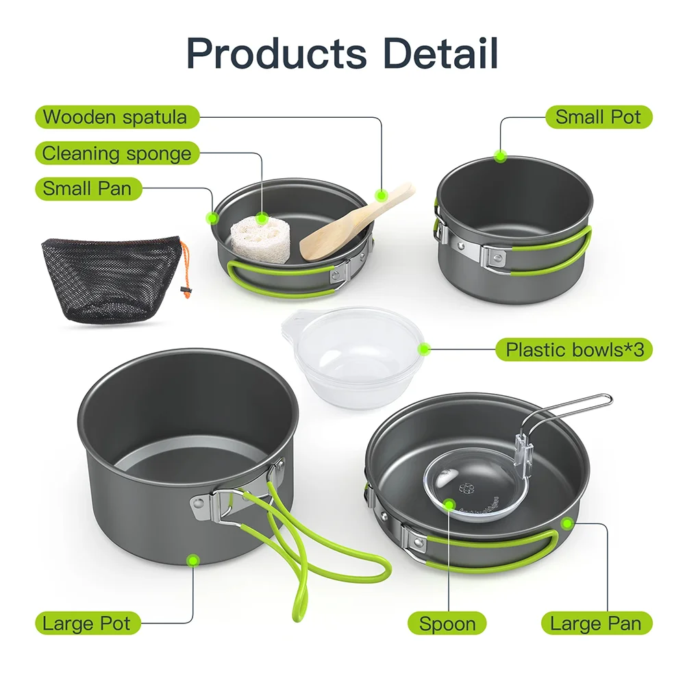 مجموعة أدوات الطهي للتخييم في  - مراجعة Camping Cooking Materials وسعره