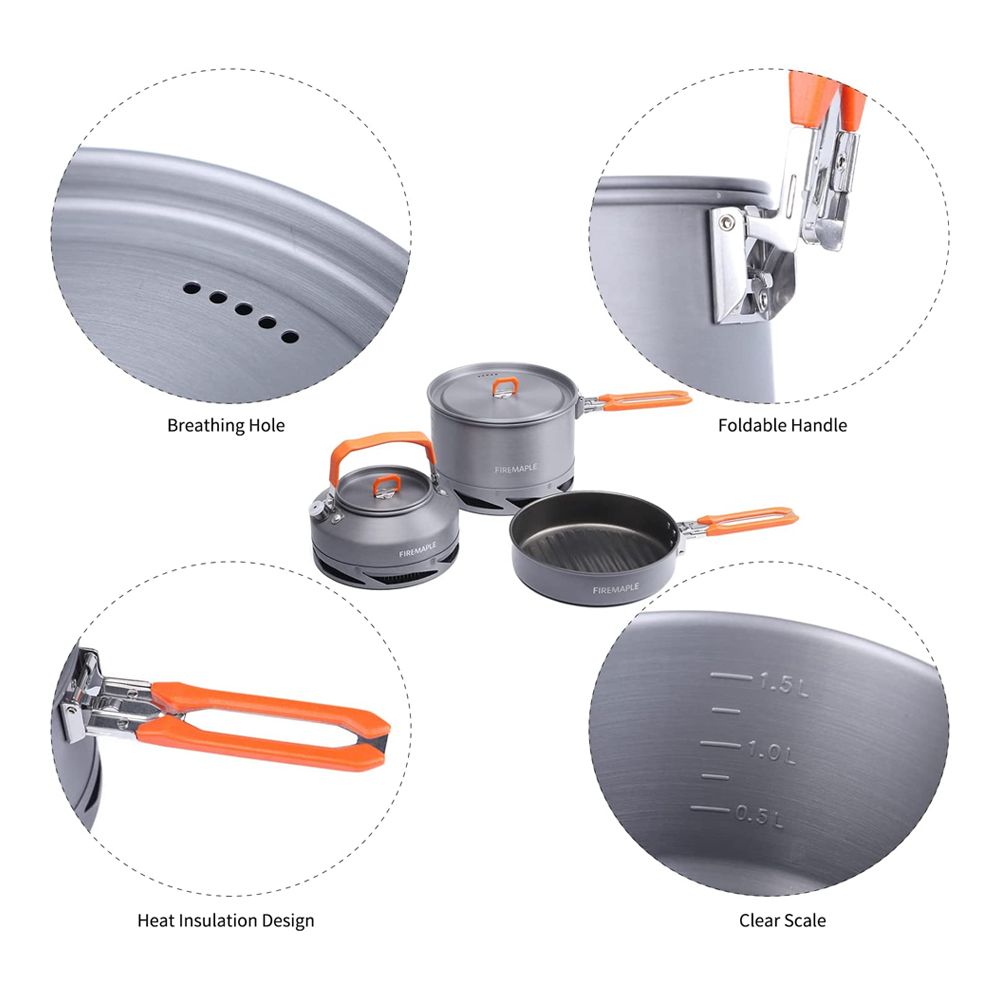 النار القيقب التخييم تجهيزات ا - مراجعة Camping Cooking And Dining Set وسعره