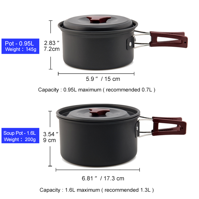 Widesea التخييم طقم حلل استانل - مراجعة Camping Cooking And Dining Set وسعره