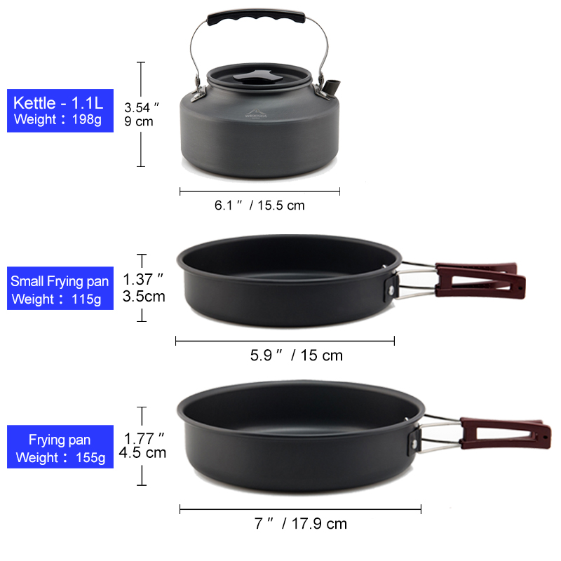 Widesea التخييم طقم حلل استانل - مراجعة Camping Cooking And Dining Set وسعره