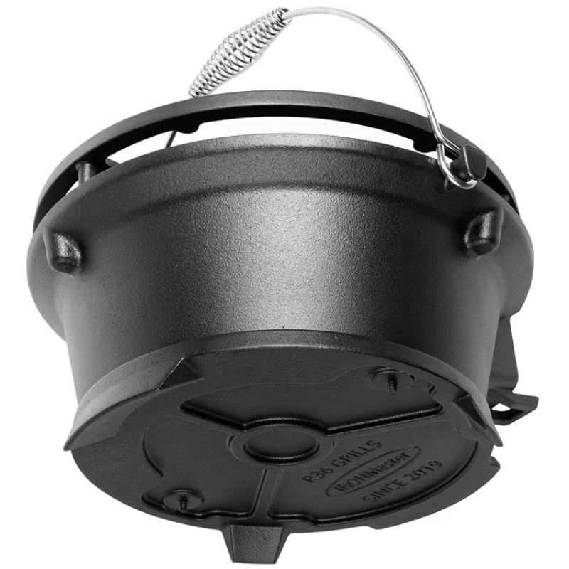 شواية فحم مستديرة، شواية من ال - مراجعة Camping Cooking Cast Iron وسعره
