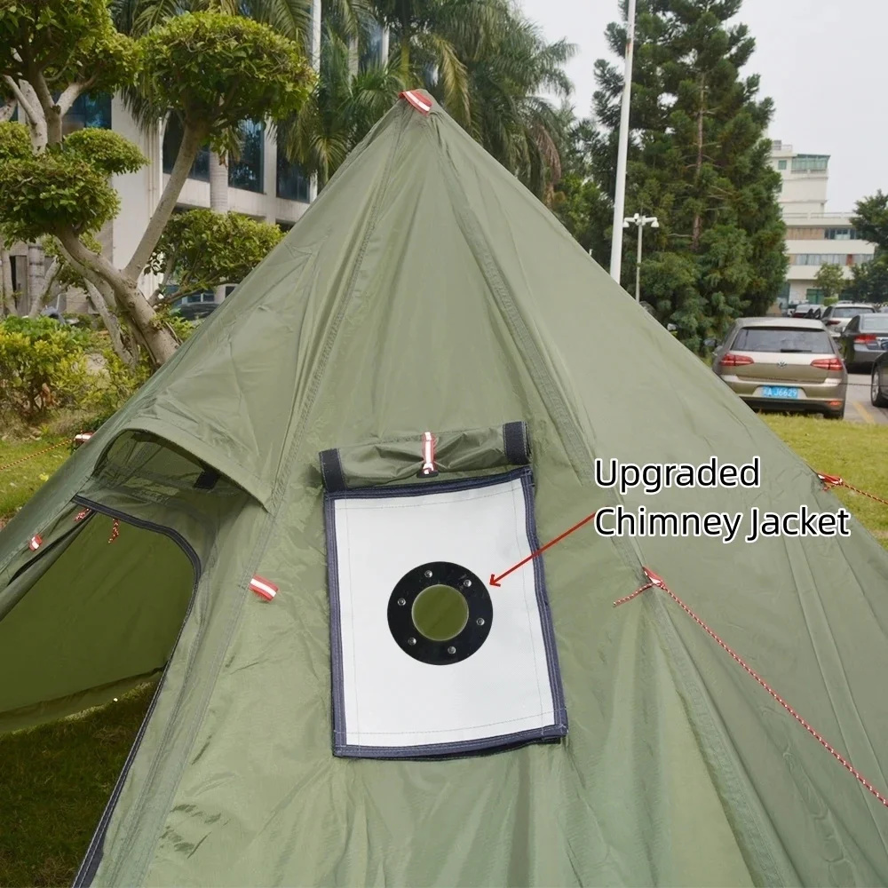 خيمة هرمية جديدة مع تنورة ثلجي - مراجعة Camping Cooking Tent وسعره